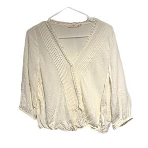 Mi Ami Cream Puff Sleeve Wrap Cottagecore croquette Blouse